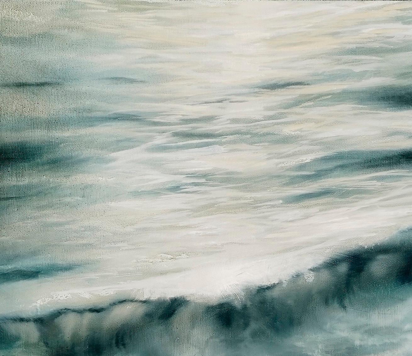 Deep End VI de Joachim van der Vlugt - Cuadro semiabstracto, mar, tonos azules en venta 5