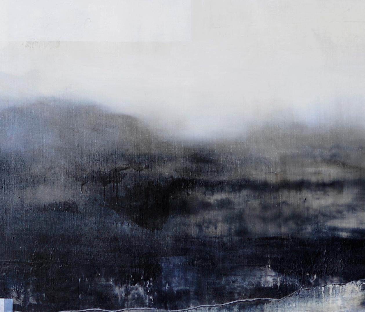 Elysium IV von Joachim van der Vlugt - Halbabstrakte Malerei, graue Farbe, dunkel im Angebot 5