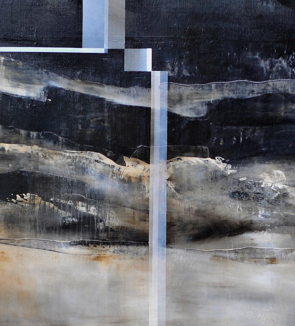 Elysium IV von Joachim van der Vlugt - Halbabstrakte Malerei, graue Farbe, dunkel im Angebot 6