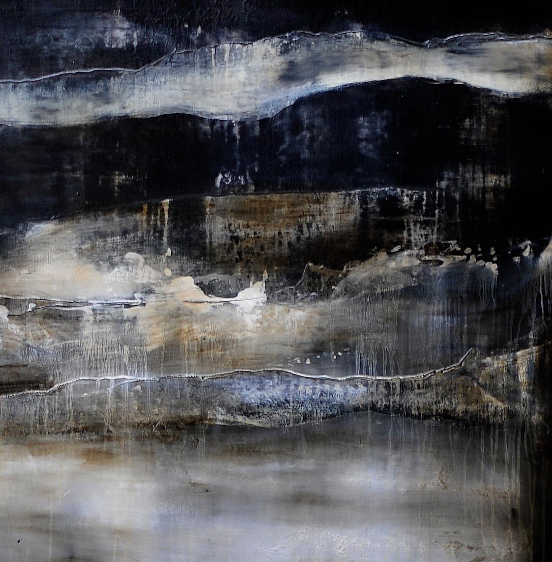 Elysium IV von Joachim van der Vlugt - Halbabstrakte Malerei, graue Farbe, dunkel im Angebot 7