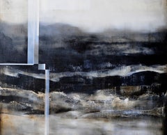 Elysium IV by Joachim van der Vlugt - Semi-abstract painting, grey colour, dark