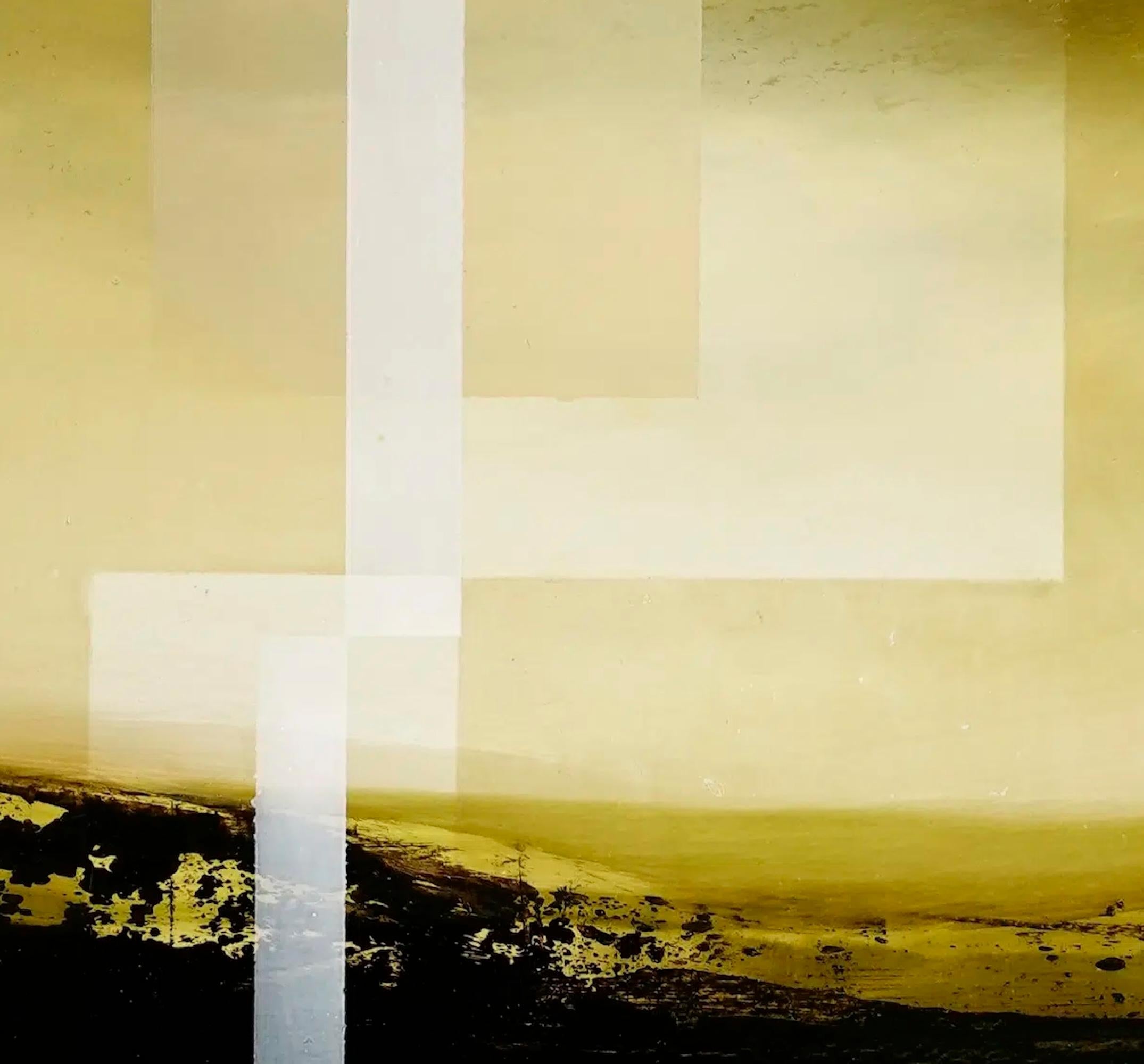 Smaragdhimmel I von Joachim van der Vlugt - Abstrakte Landschaftsmalerei, gelb im Angebot 4