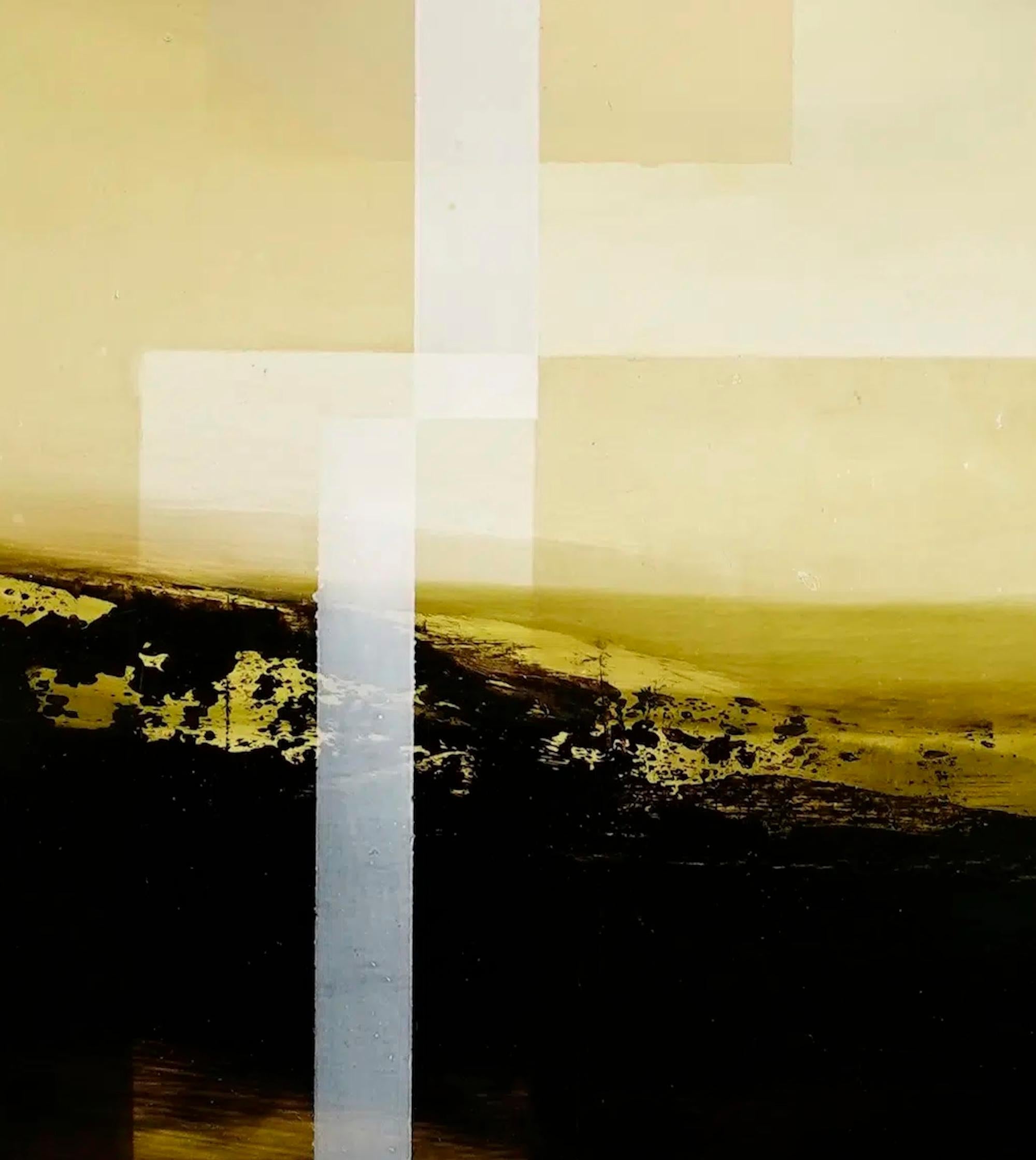 Smaragdhimmel I von Joachim van der Vlugt - Abstrakte Landschaftsmalerei, gelb im Angebot 6