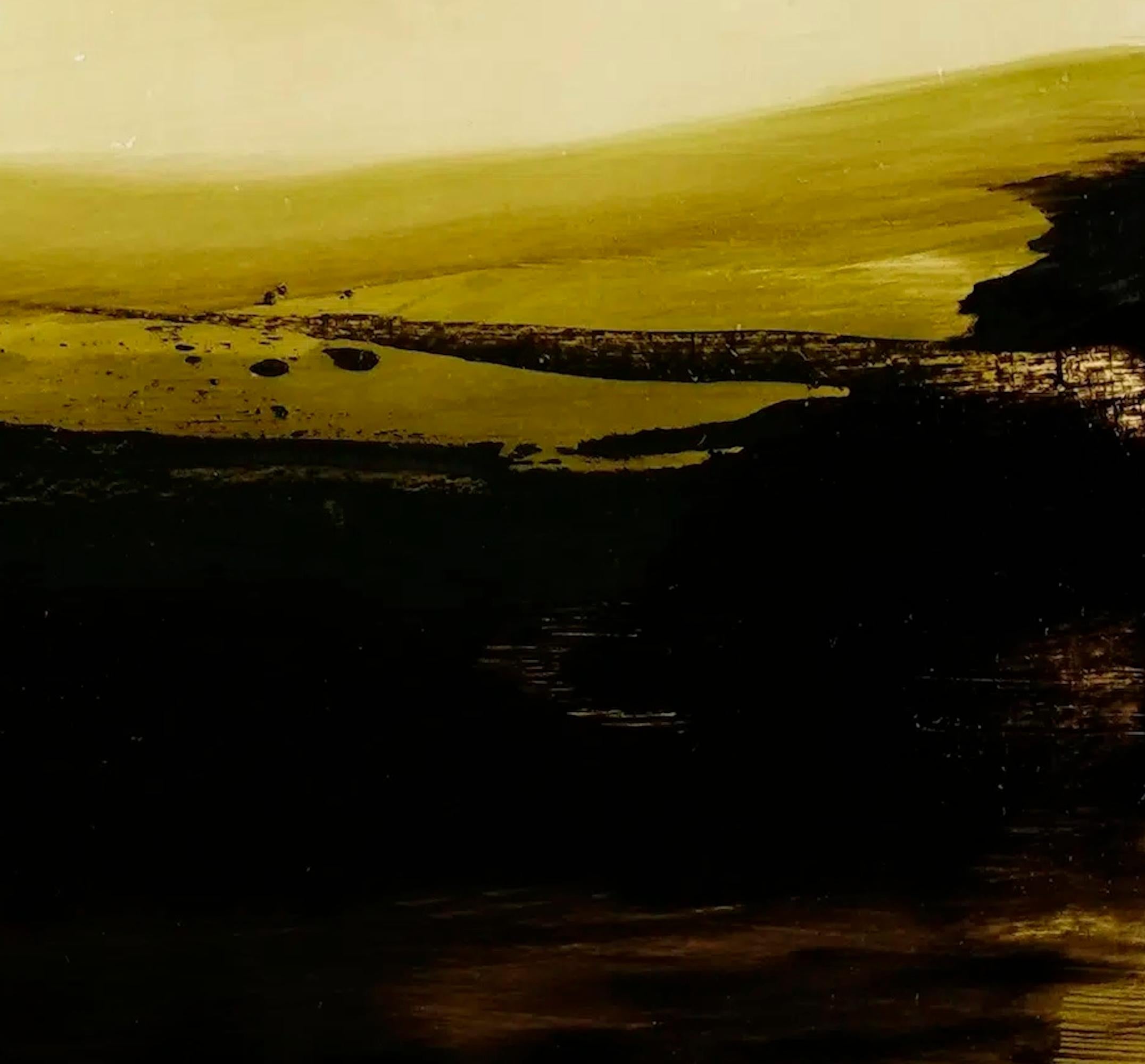 Smaragdhimmel I von Joachim van der Vlugt - Abstrakte Landschaftsmalerei, gelb im Angebot 7