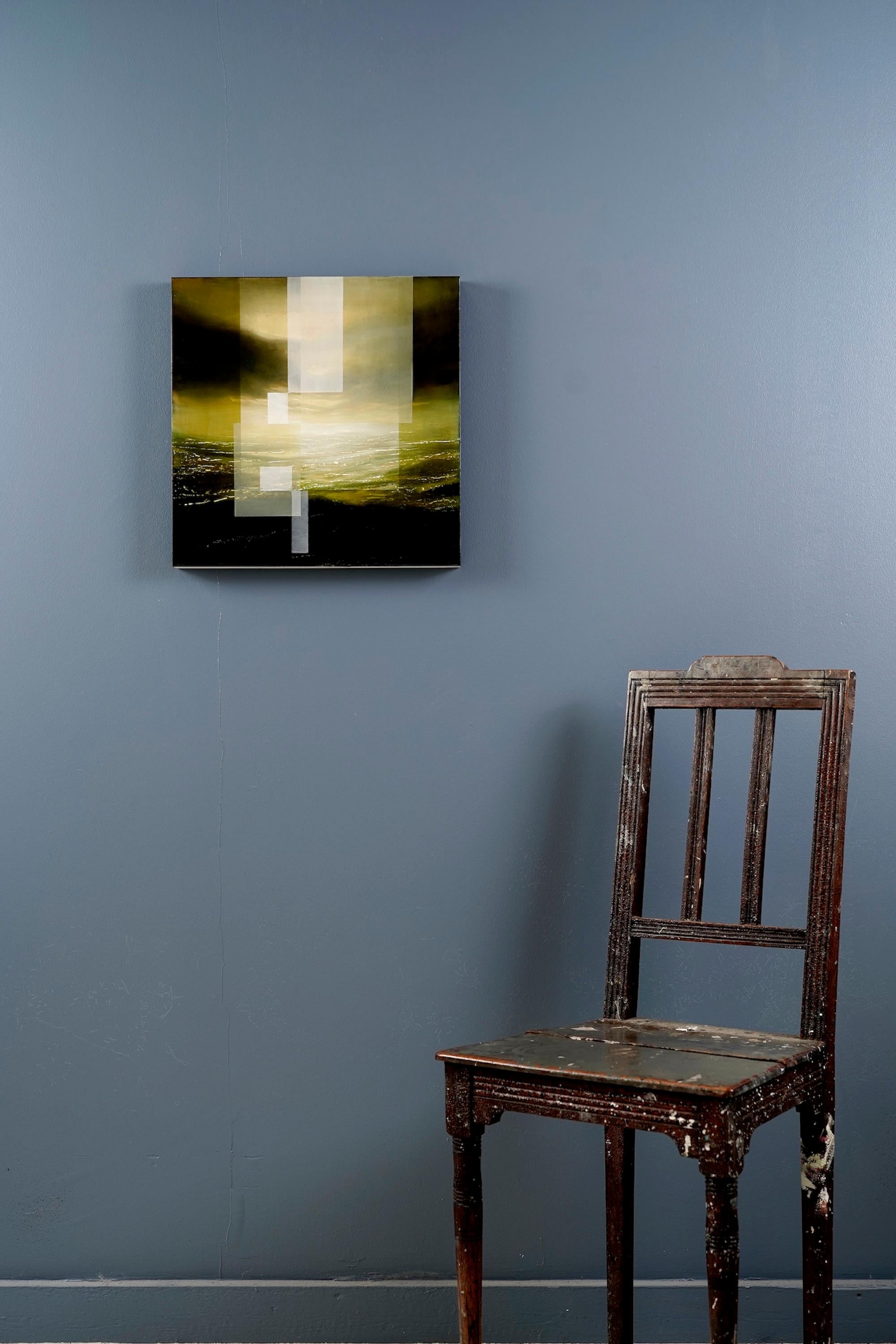 Emerald Sky II von Joachim van der Vlugt - Abstrakte Landschaftsmalerei, grün im Angebot 1