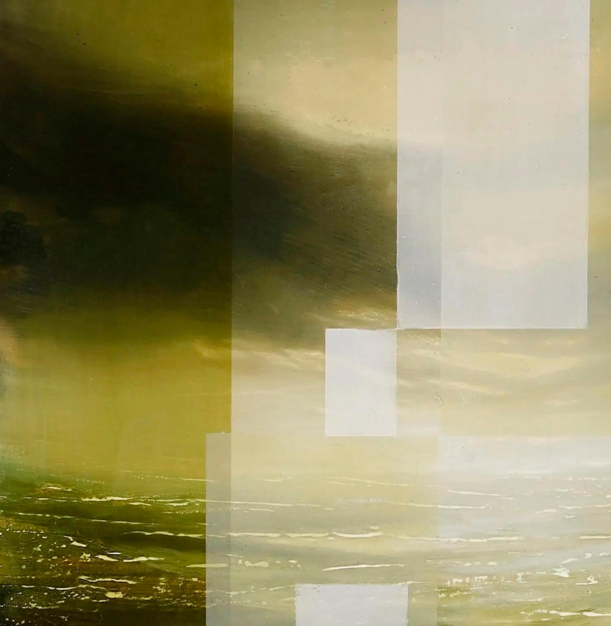 Emerald Sky II von Joachim van der Vlugt - Abstrakte Landschaftsmalerei, grün im Angebot 3