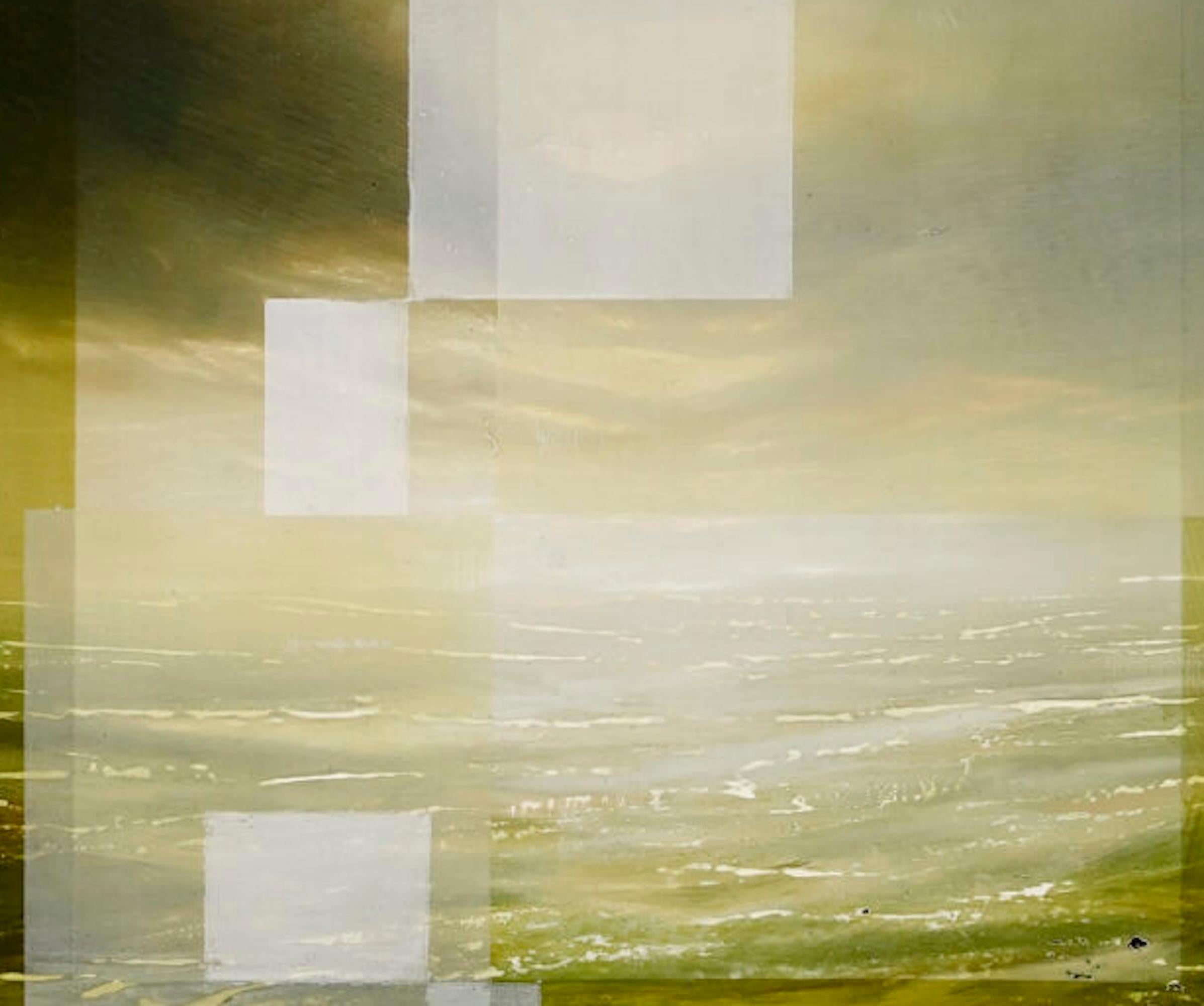 Emerald Sky II von Joachim van der Vlugt - Abstrakte Landschaftsmalerei, grün im Angebot 4