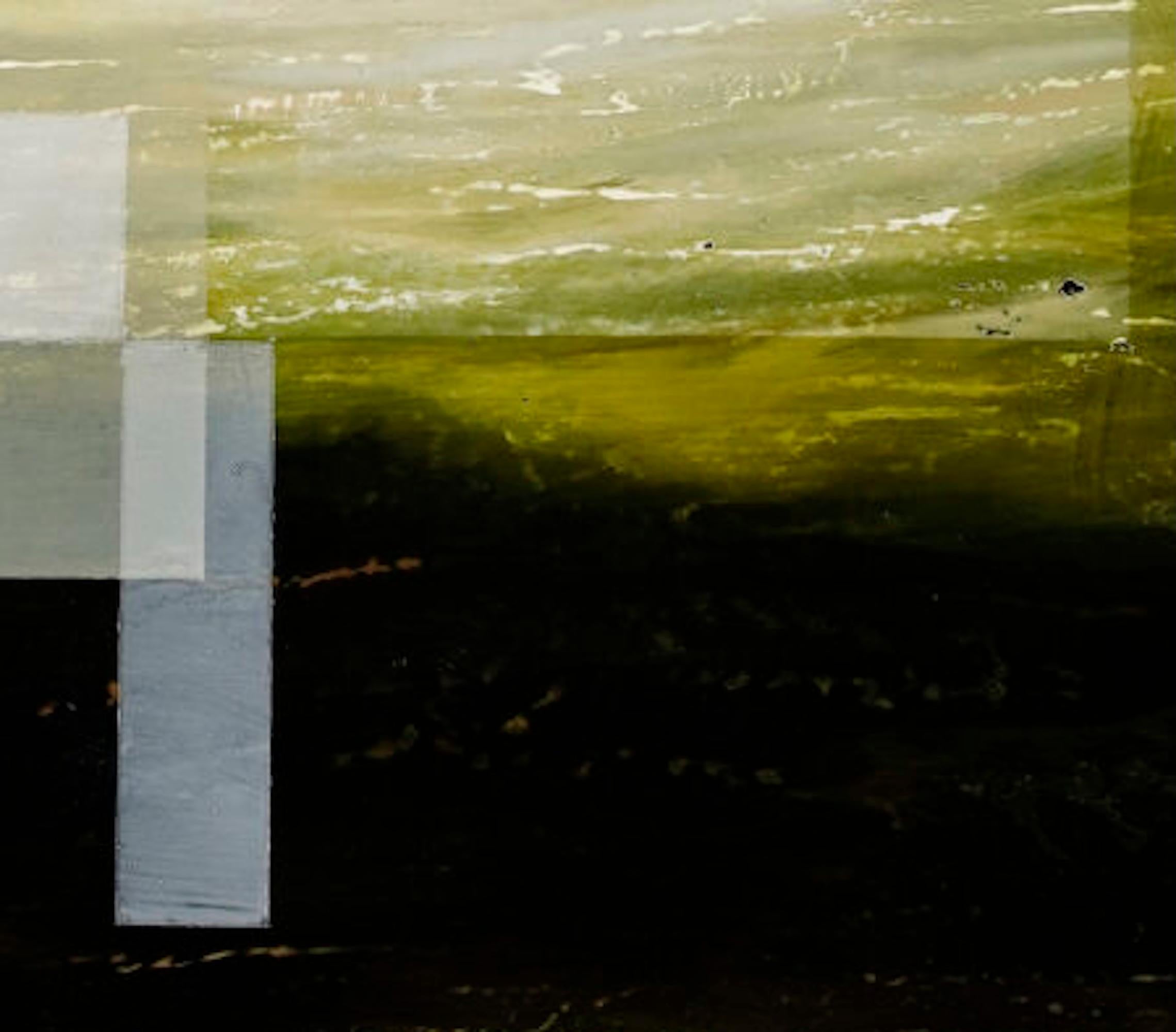 Emerald Sky II von Joachim van der Vlugt - Abstrakte Landschaftsmalerei, grün im Angebot 6