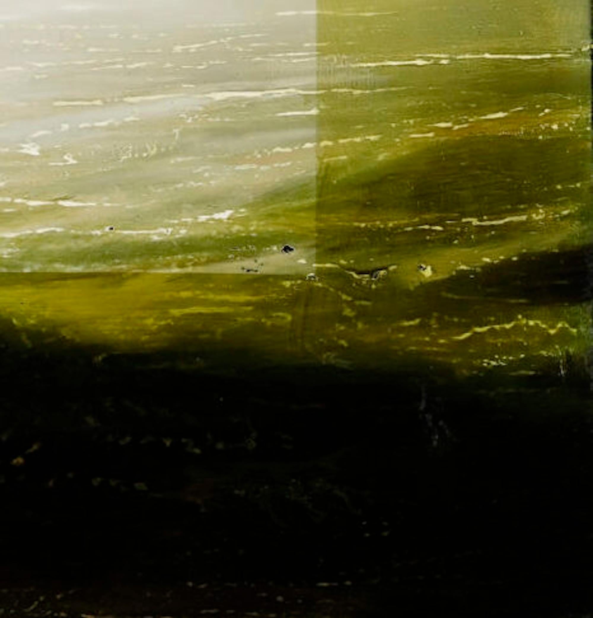 Emerald Sky II von Joachim van der Vlugt - Abstrakte Landschaftsmalerei, grün im Angebot 7