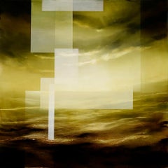 Emerald Sky III von Joachim van der Vlugt - Abstrakte Landschaftsmalerei, gelb