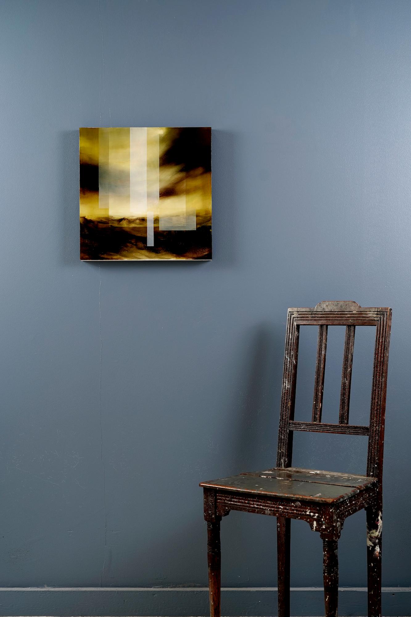 Cielo esmeralda IV de Joachim van der Vlugt - Cuadro paisaje abstracto, amarillo en venta 1
