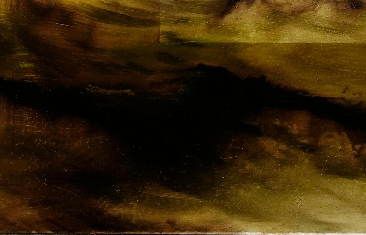 Cielo esmeralda IV de Joachim van der Vlugt - Cuadro paisaje abstracto, amarillo en venta 5