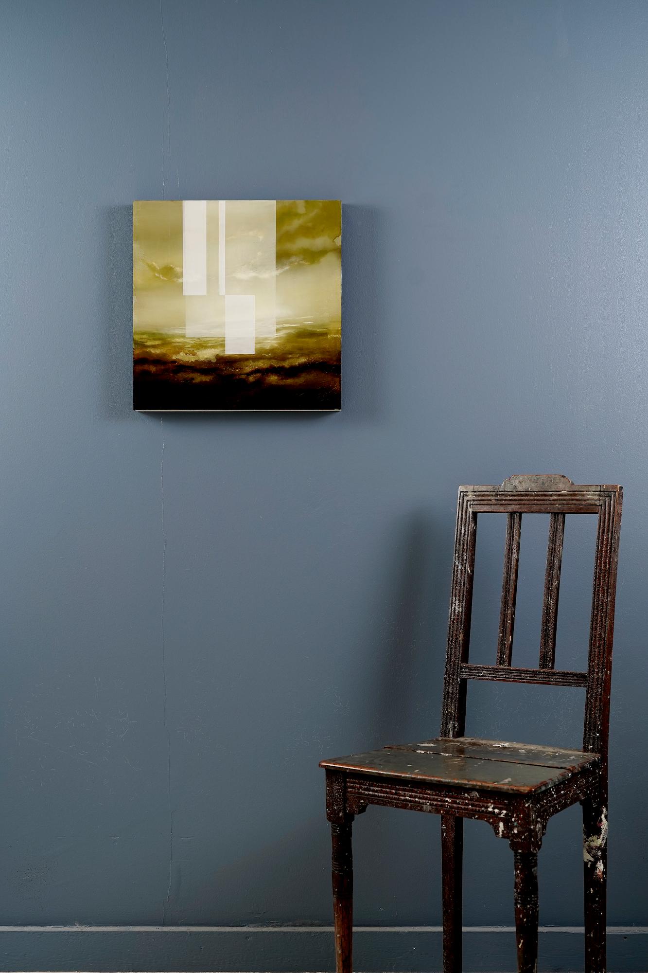 Cielo esmeralda V de Joachim van der Vlugt - Cuadro paisaje abstracto, amarillo en venta 1