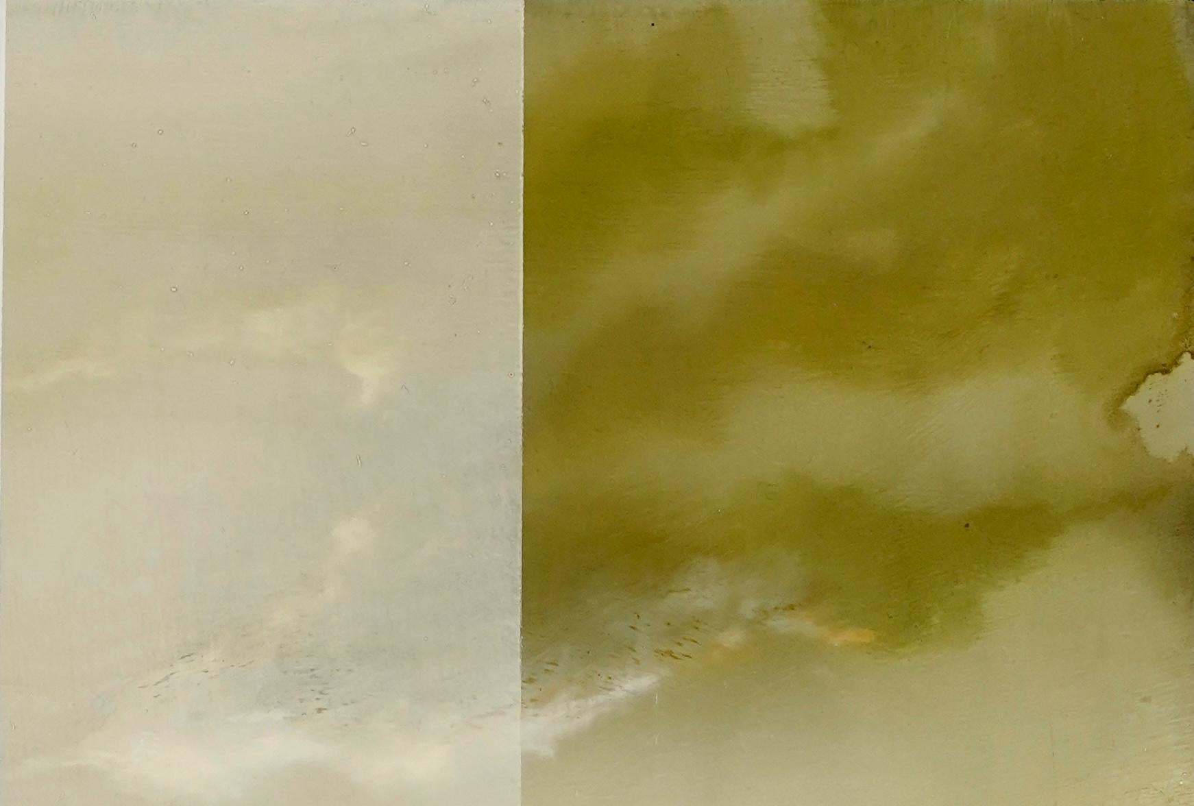 Cielo esmeralda V de Joachim van der Vlugt - Cuadro paisaje abstracto, amarillo en venta 4