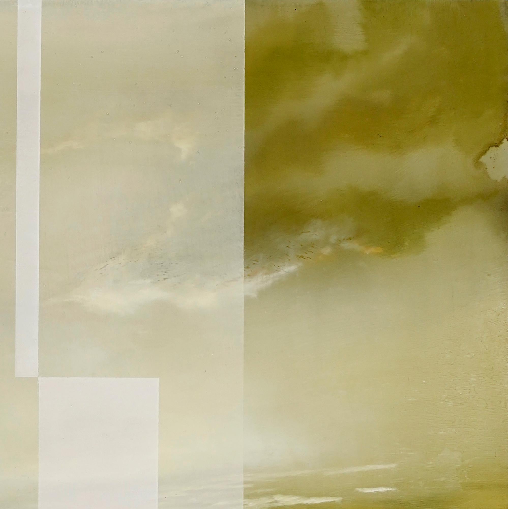 Cielo esmeralda V de Joachim van der Vlugt - Cuadro paisaje abstracto, amarillo en venta 5