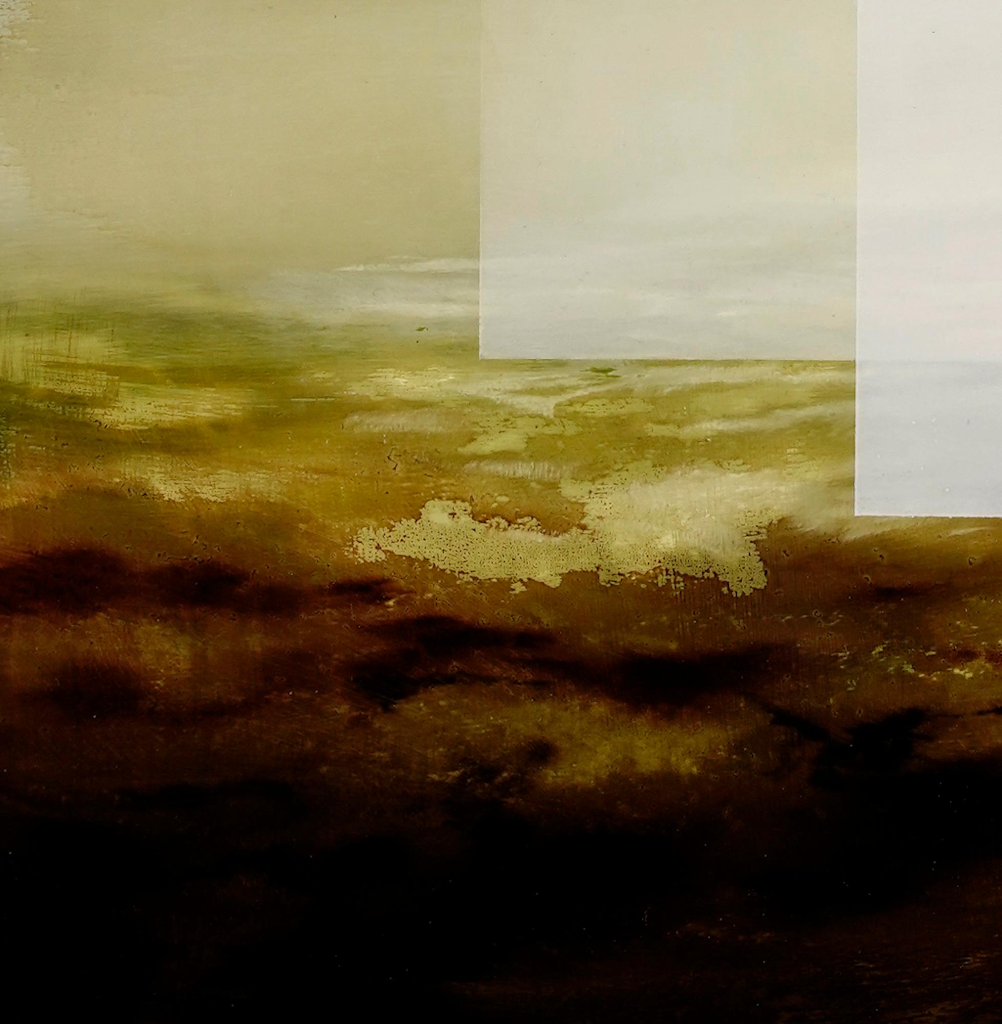 Cielo esmeralda V de Joachim van der Vlugt - Cuadro paisaje abstracto, amarillo en venta 6