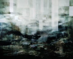 Eternal Return II by Joachim van der Vlugt - Semi-abstract painting, green, sky