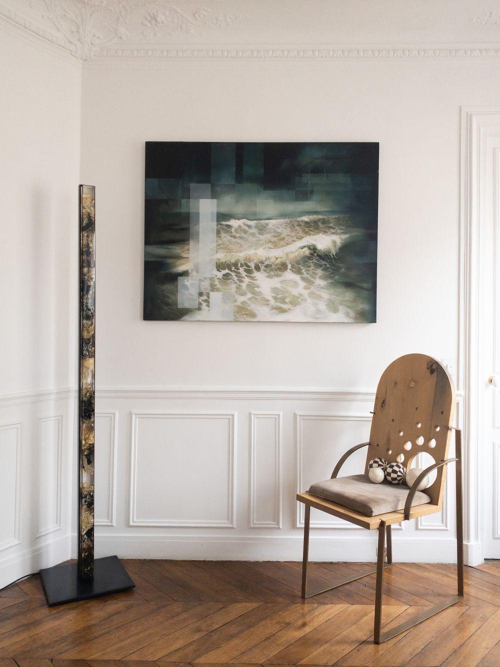 Fury III de Joachim van der Vlugt - peinture contemporaine, paysage marin, bleu, eau en vente 1