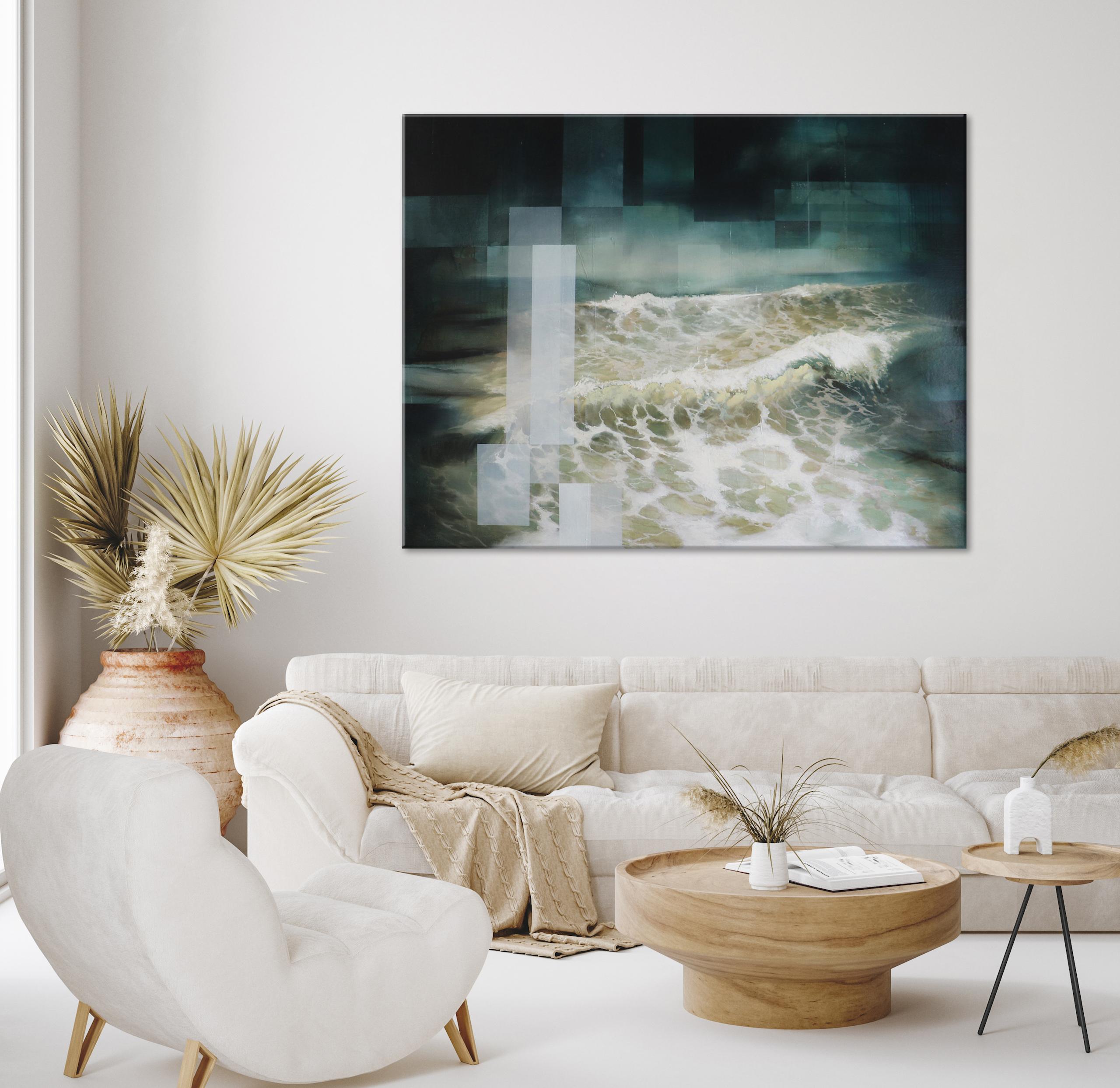 Fury III de Joachim van der Vlugt - peinture contemporaine, paysage marin, bleu, eau en vente 2