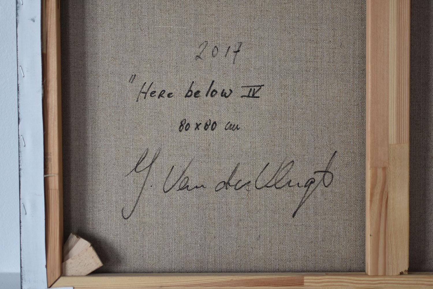 Hier Below IV von Joachim van der Vlugt - Halbabstrakte Malerei, grün, dunkel im Angebot 5