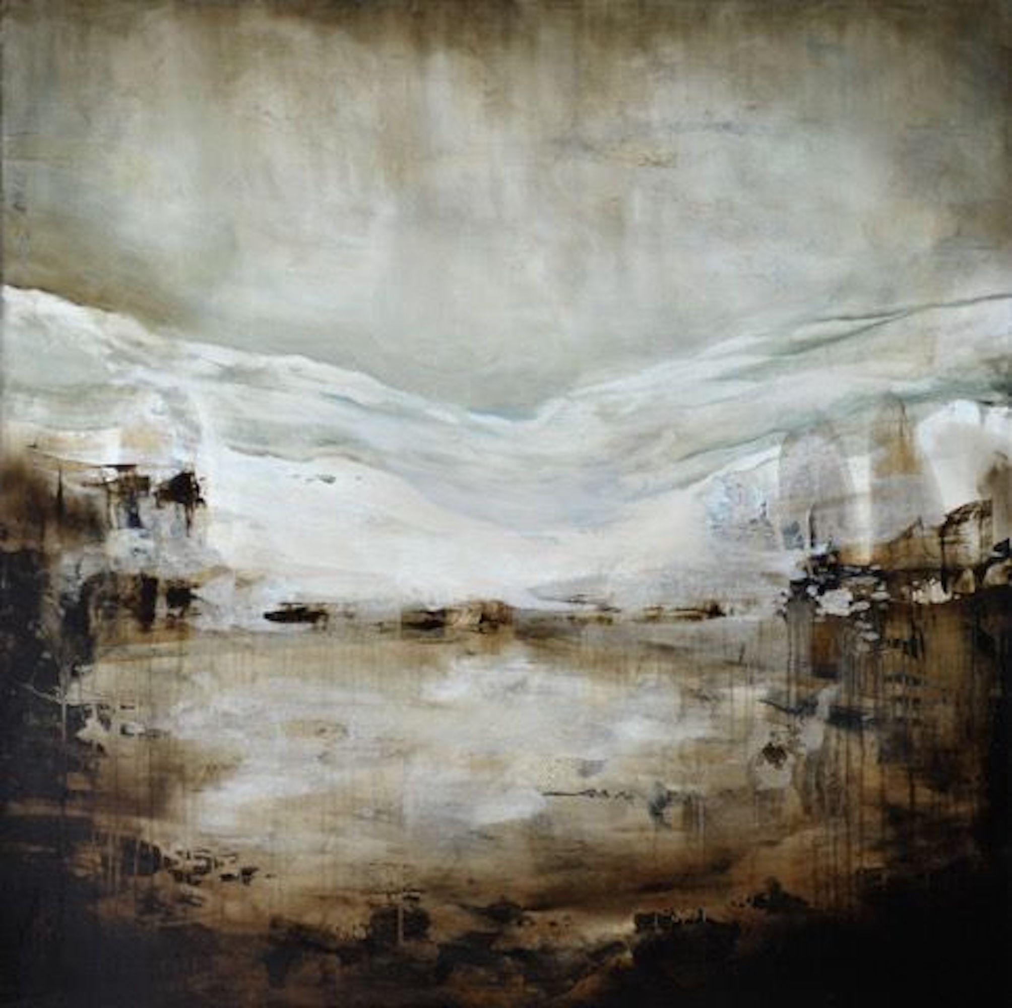 Mount Angel IV von Joachim van der Vlugt – Halbabstrakte Malerei, Berge