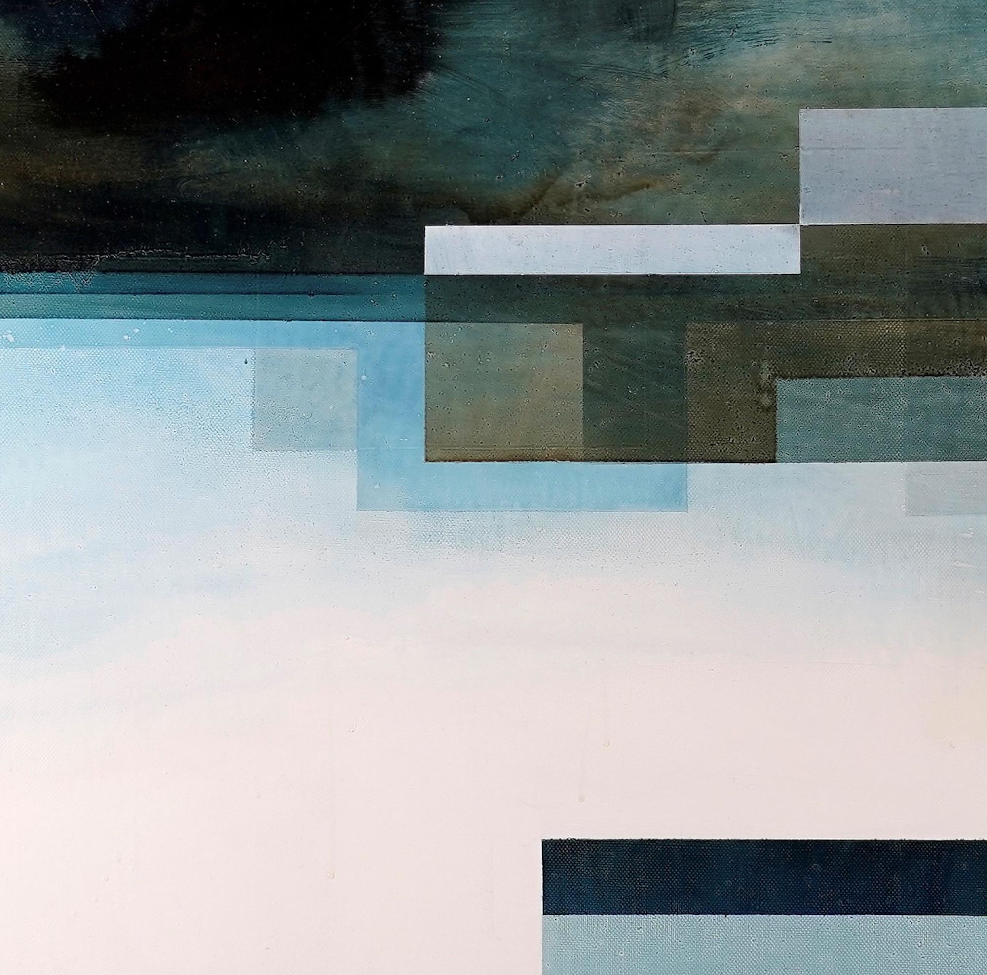 Dios de neón I de Joachim van der Vlugt - Pintura semiabstracta, tonos azules, oscuros en venta 8