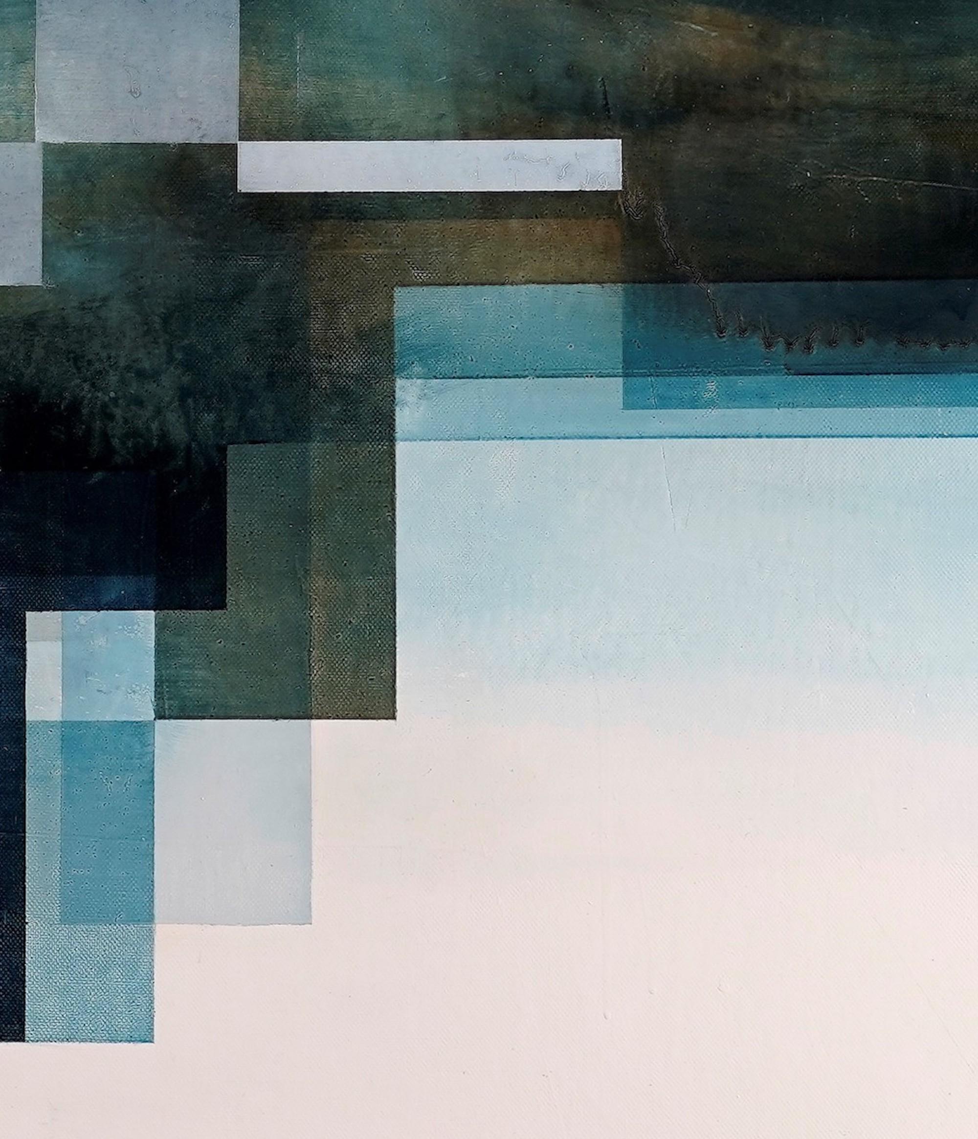 Dios de neón I de Joachim van der Vlugt - Pintura semiabstracta, tonos azules, oscuros en venta 9