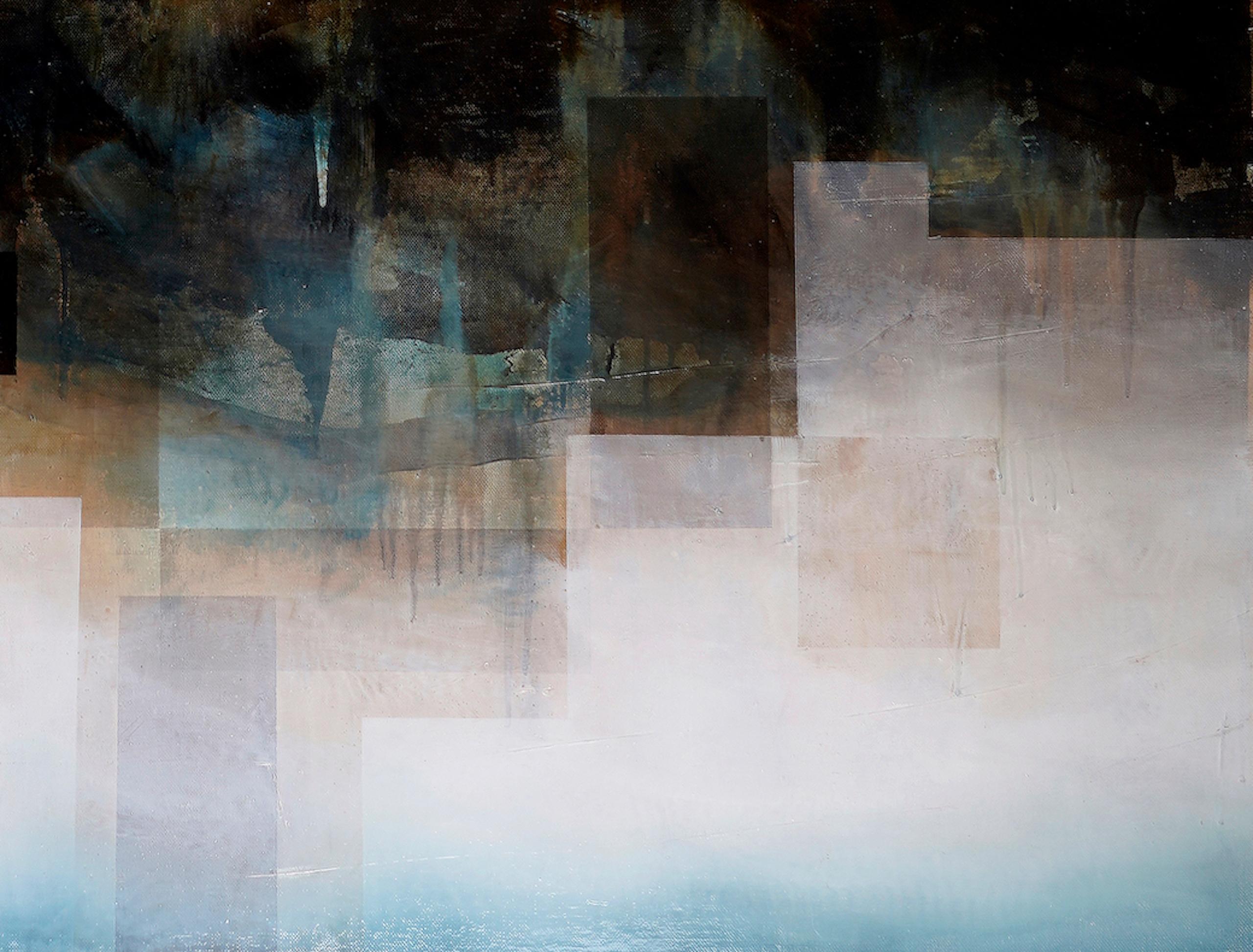 Root IV by Joachim van der Vlugt - Semi-abstract painting, blue tones, tree For Sale 8