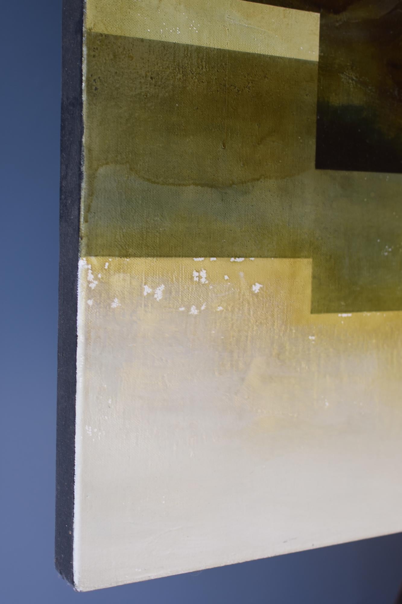 Root VII de Joachim van der Vlugt, peinture semi-abstraite, tons verts, nature en vente 12