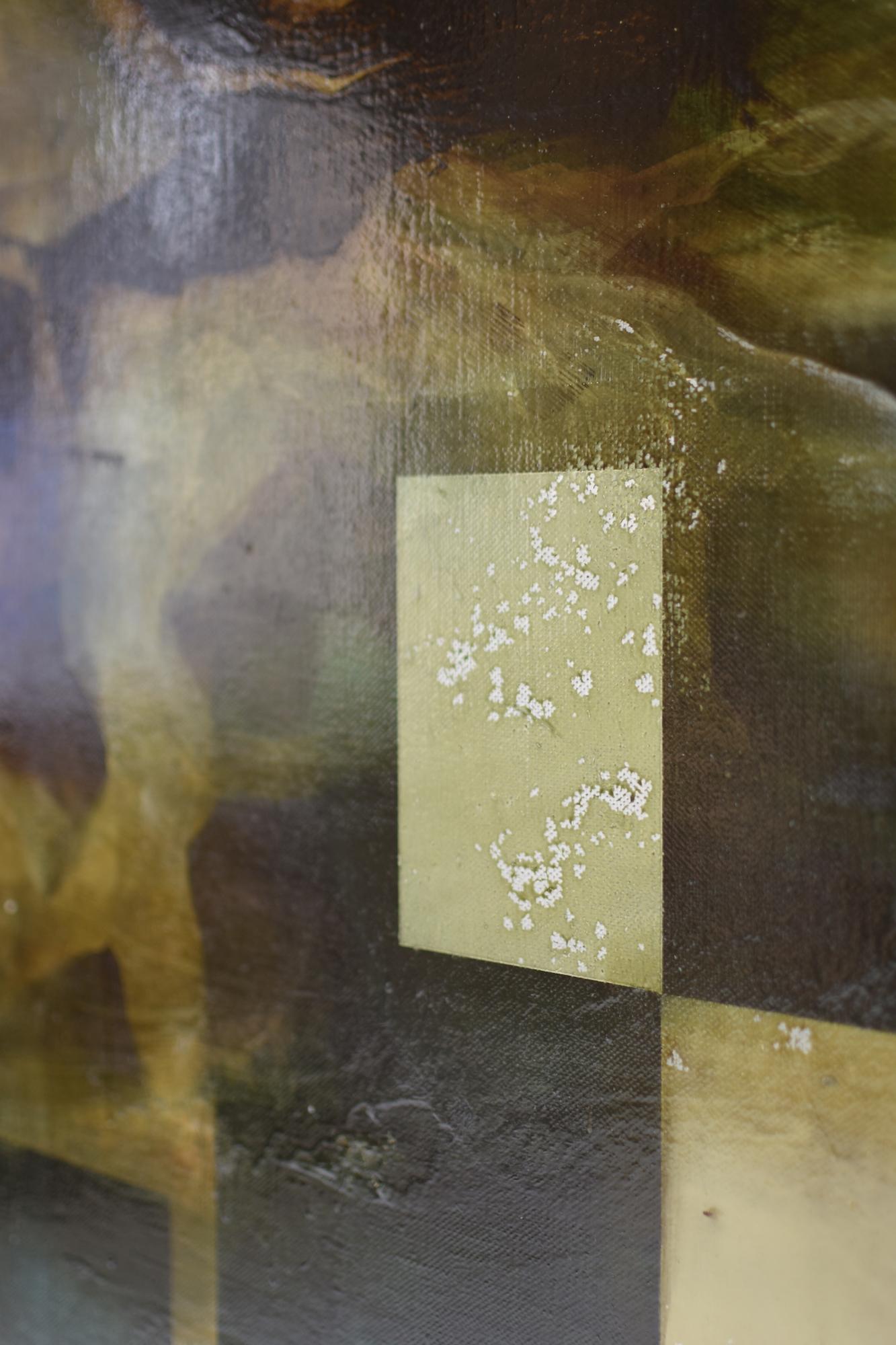 Root VII de Joachim van der Vlugt, peinture semi-abstraite, tons verts, nature en vente 13