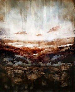 Songs of Distant Earth I - semi-abstract painting, landscape, earth tones