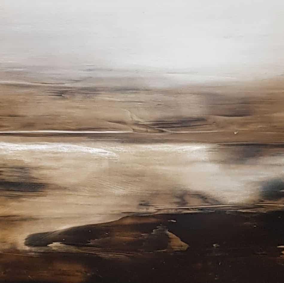 Steadfast Earth II by Joachim van der Vlugt - Semi-abstract painting, grey sky im Angebot 1