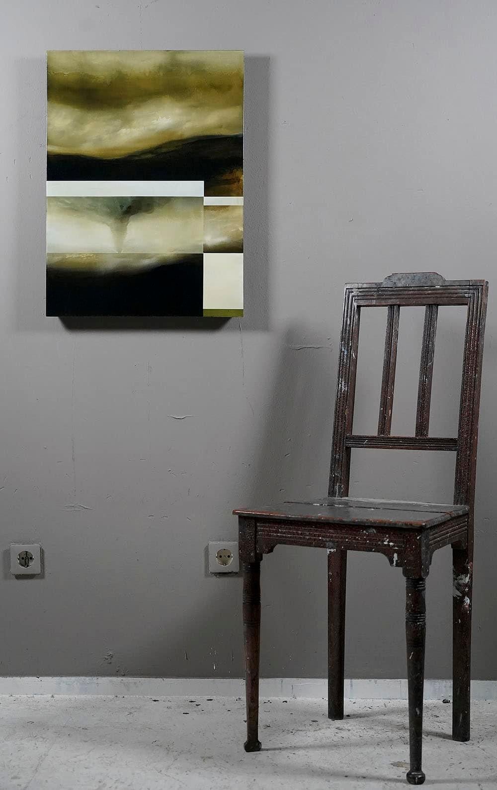 Super massiv I von Joachim van der Vlugt - Semi-abstrakte Malerei, Brauntöne im Angebot 1