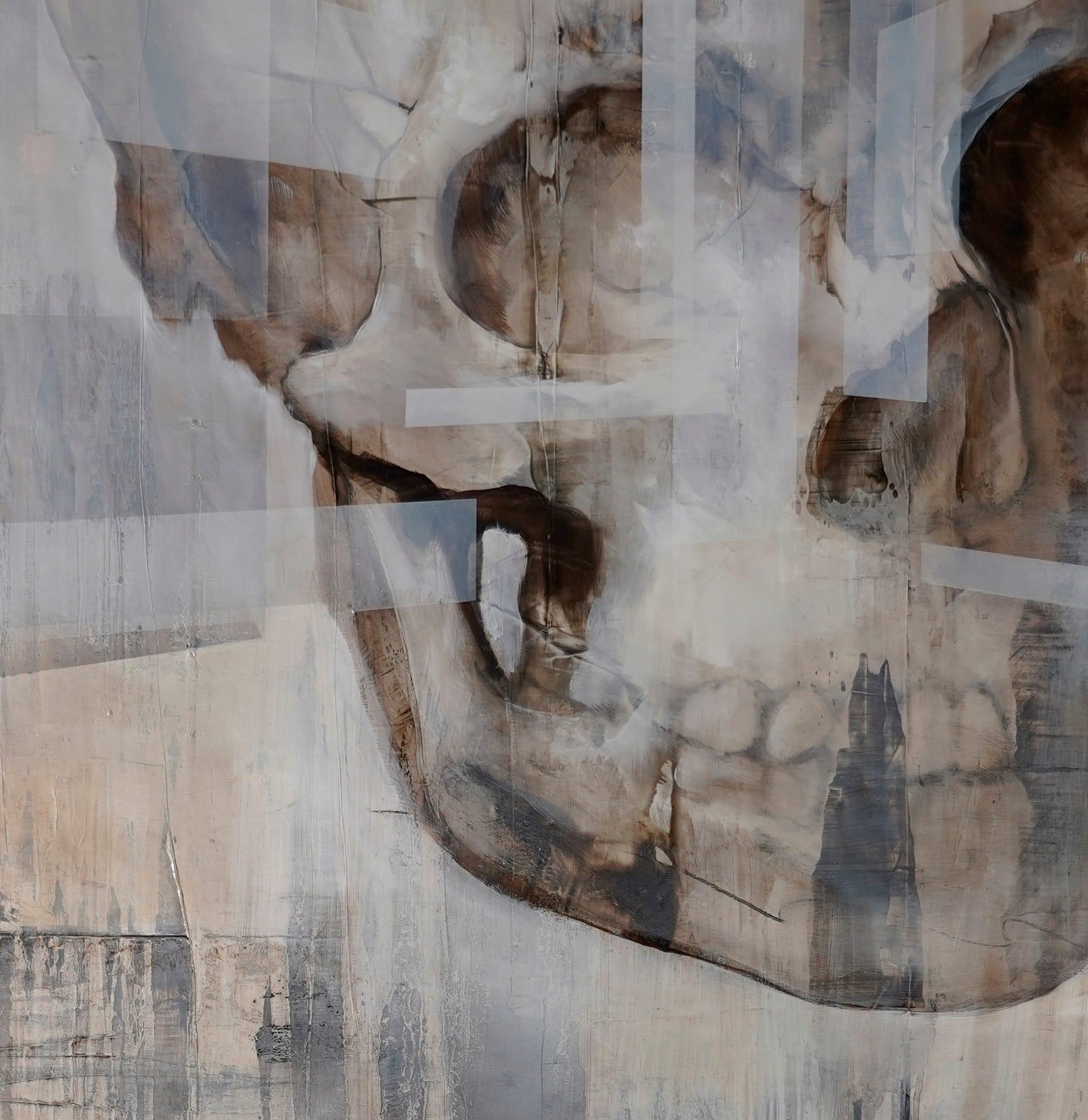 The Age of Reason I by Joachim Van der Vlugt -  Semi-abstract painting, scull - Contemporain Painting par Joachim van der Vlugt