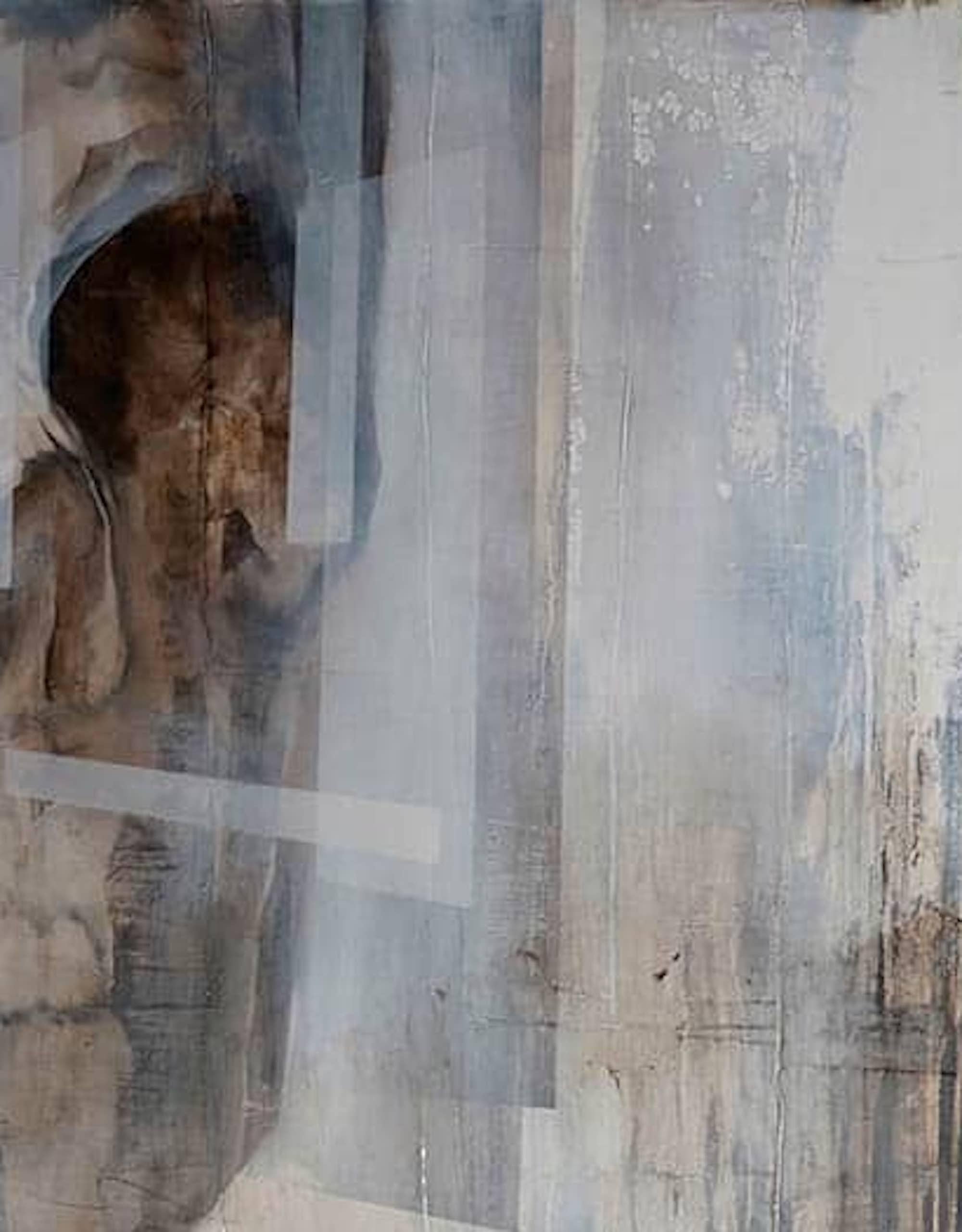 The Age of Reason I by Joachim Van der Vlugt -  Semi-abstract painting, scull - Gris Figurative Painting par Joachim van der Vlugt