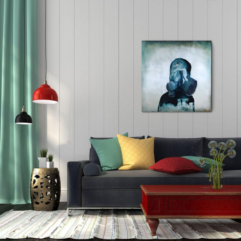 Die Amour II ist ein Gemälde des zeitgenössischen Künstlers Joachim van der Vlugt. 
Öl auf Holz, 110 x 110 cm. Dieses Werk ist signiert und wird ungerahmt verkauft.
Dieses Portr�ät zeigt einen Mann mit einer Gasmaske. Technisch gesehen lässt sich der