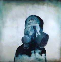 L'Armure II de J. van der Vlugt - peinture de portrait, personnage masqué