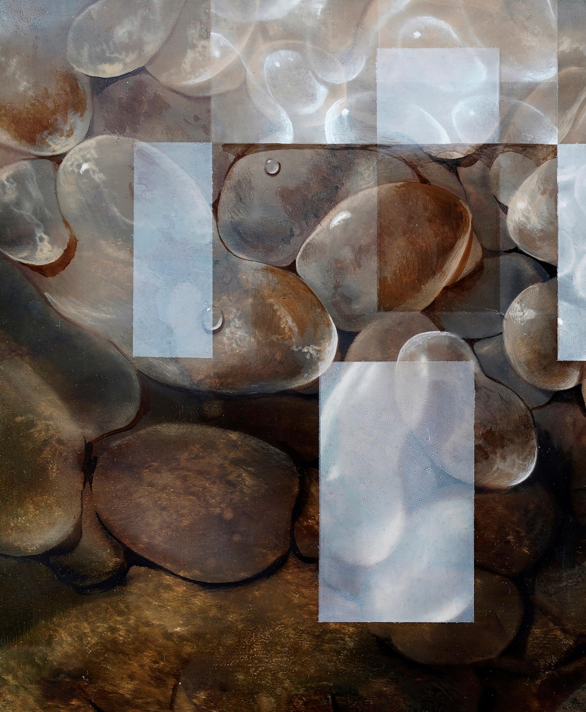 The Cell I von Joachim van der Vlugt - Semi-abstrakte Malerei, Brauntöne, Stein im Angebot 2