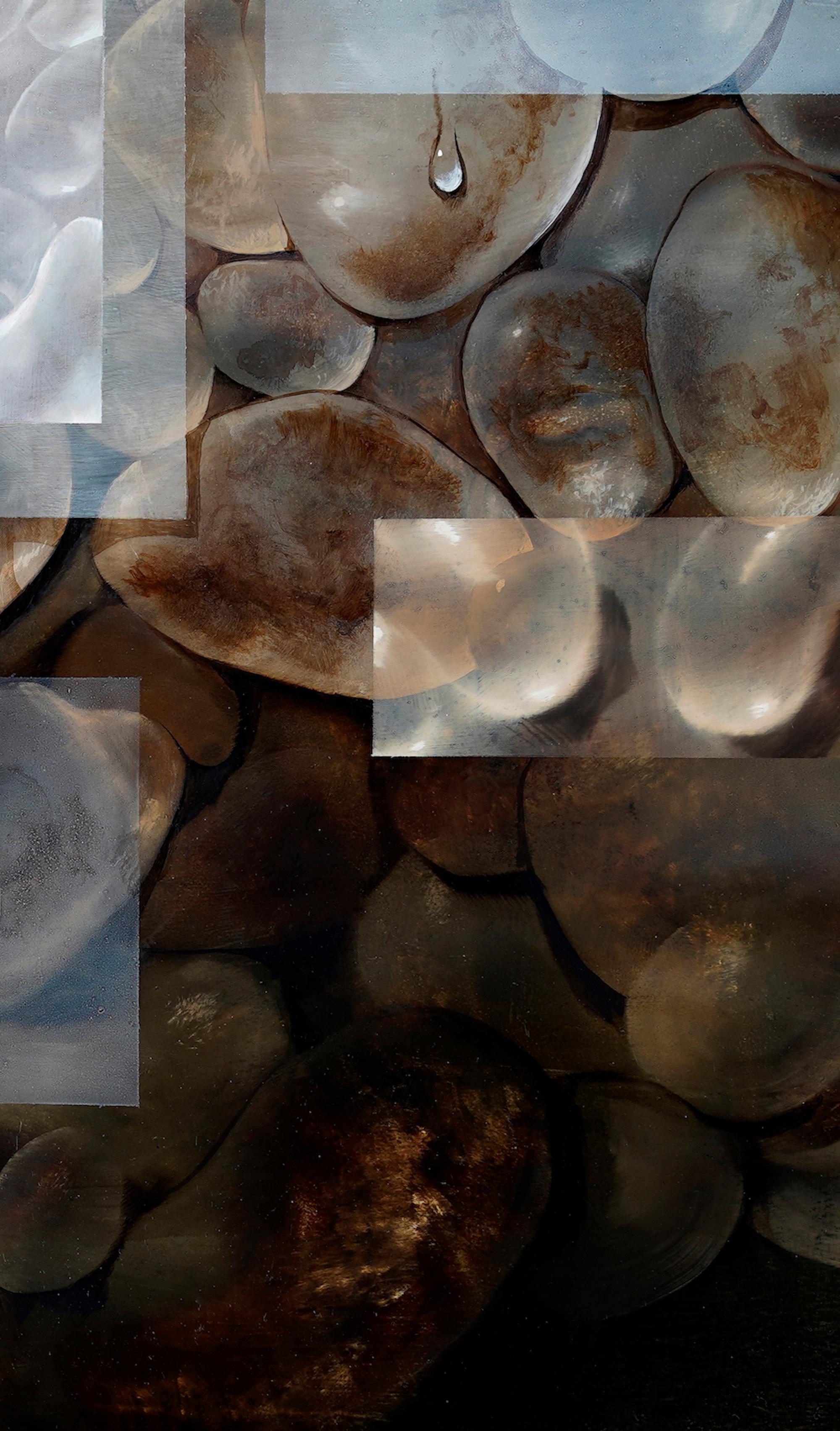 The Cell I von Joachim van der Vlugt - Semi-abstrakte Malerei, Brauntöne, Stein im Angebot 3