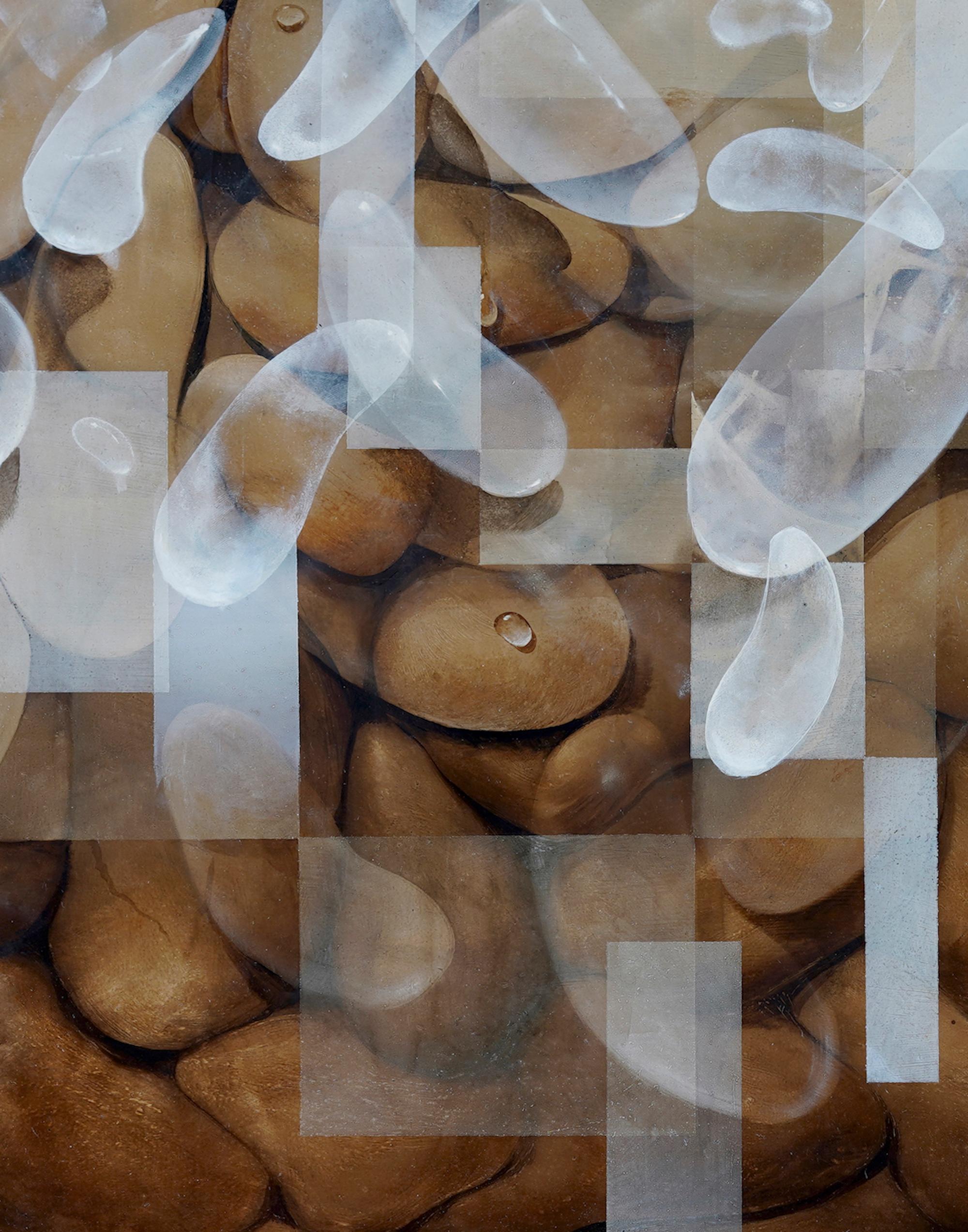 The Cell II von Joachim van der Vlugt - Halbabstrakte Malerei, Braunton, Stein im Angebot 3