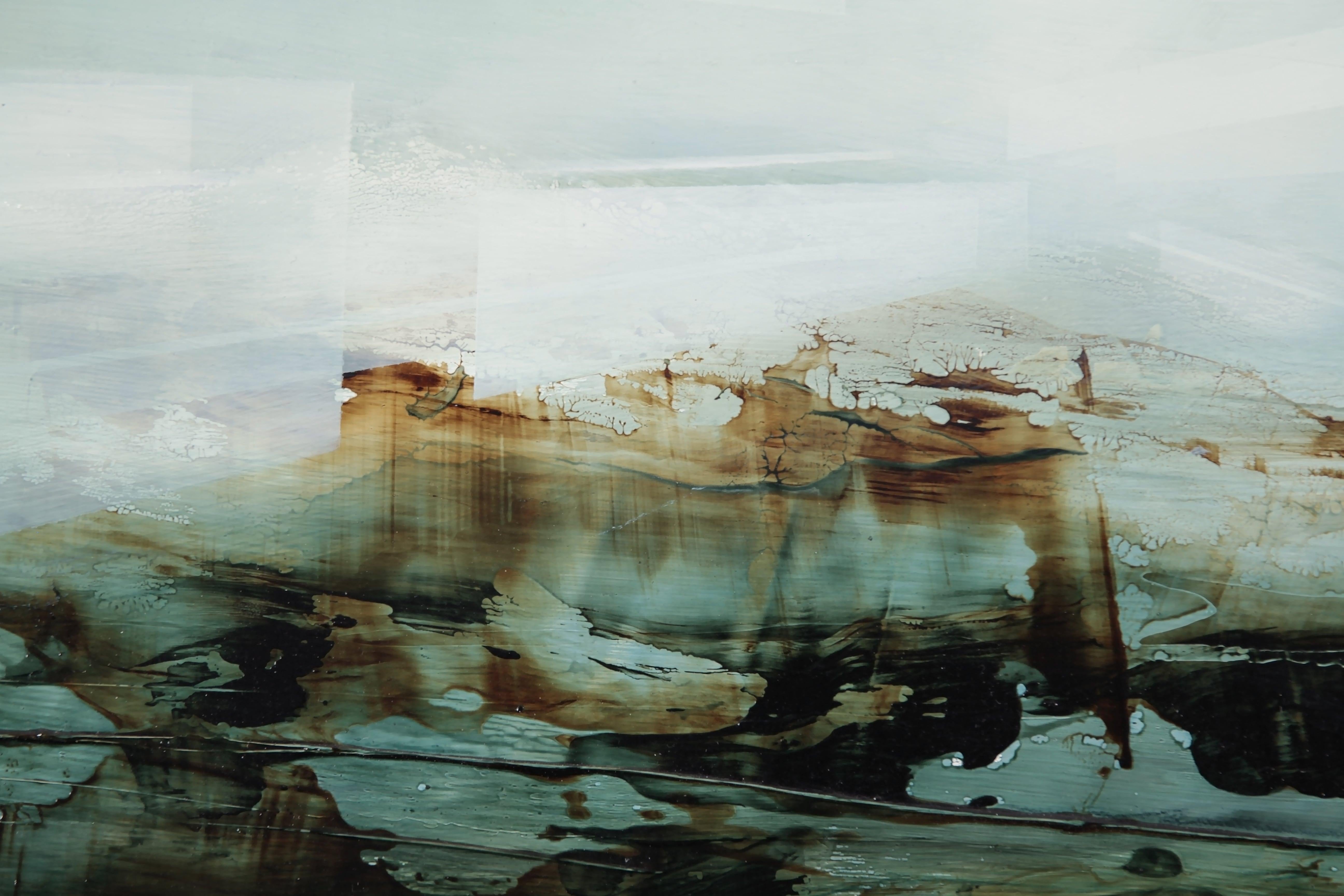 The Event V von Joachim van der Vlugt - Abstraktes Gemälde, Öl auf Holz im Angebot 3