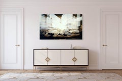 Der Brunnen I von Joachim van der Vlugt – Halbabstrakte Malerei, graue Farbe