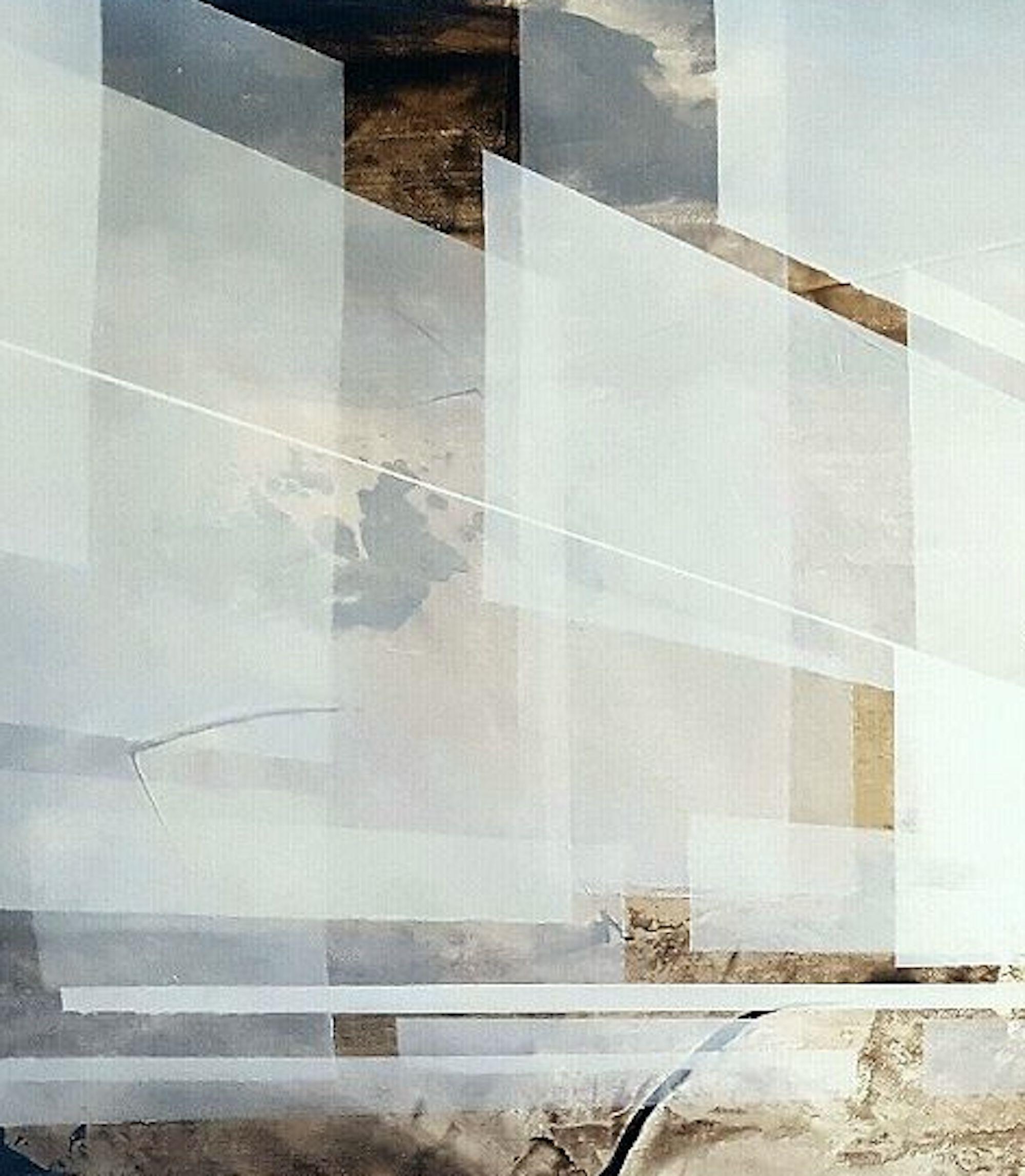 Der Brunnen I von Joachim van der Vlugt – Halbabstrakte Malerei, graue Farbe im Angebot 2