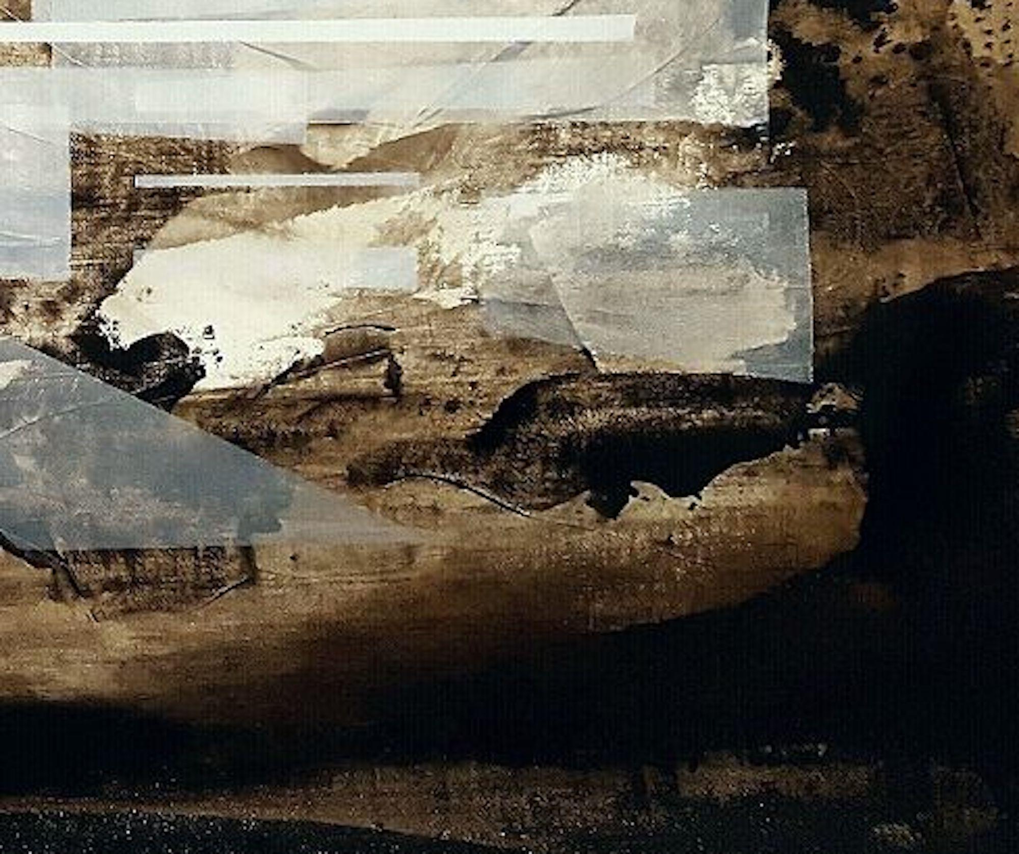 Der Brunnen I von Joachim van der Vlugt – Halbabstrakte Malerei, graue Farbe im Angebot 4