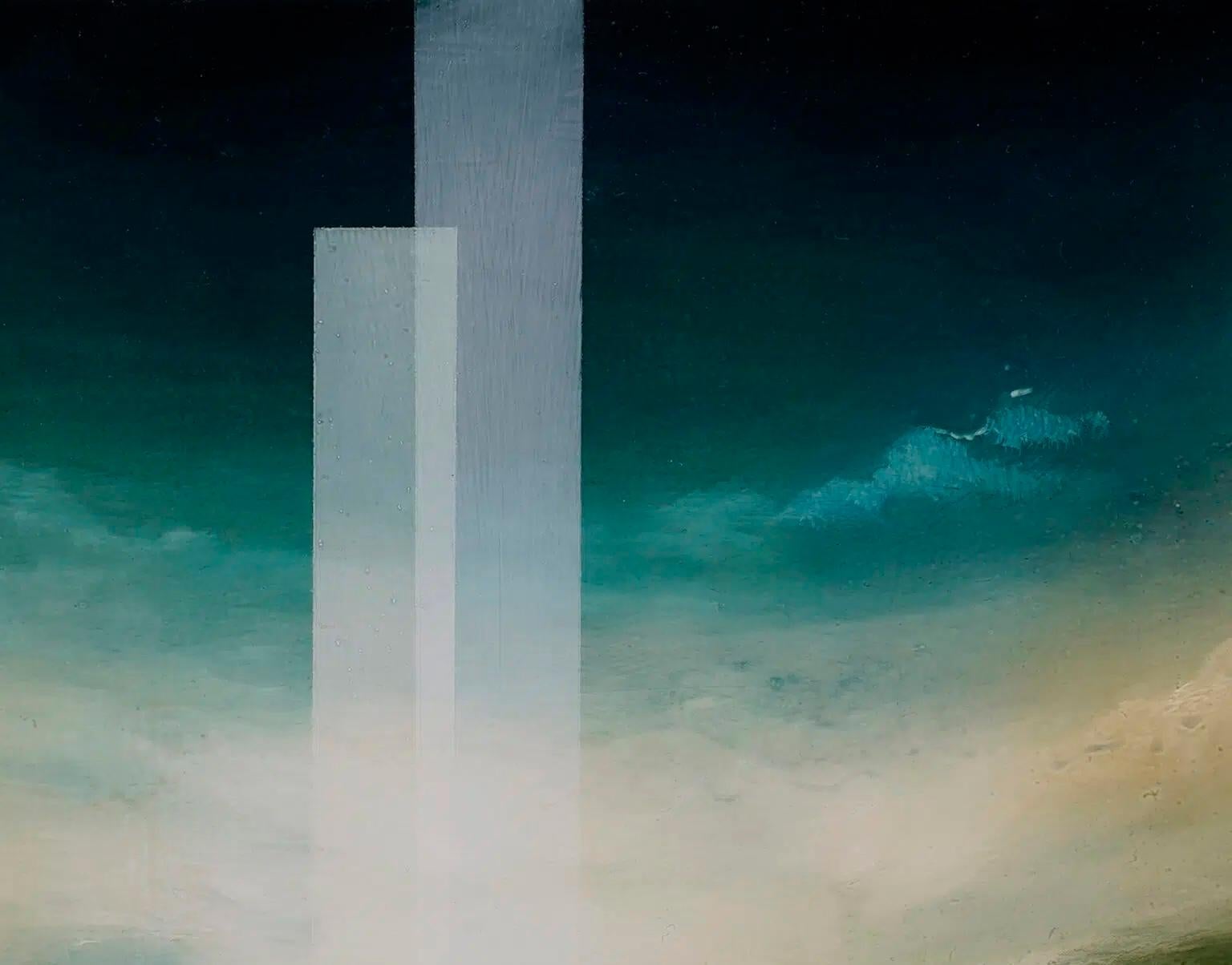 The lush height III by Joachim van der Vlugt - Semi-abstract painting, blue For Sale 2