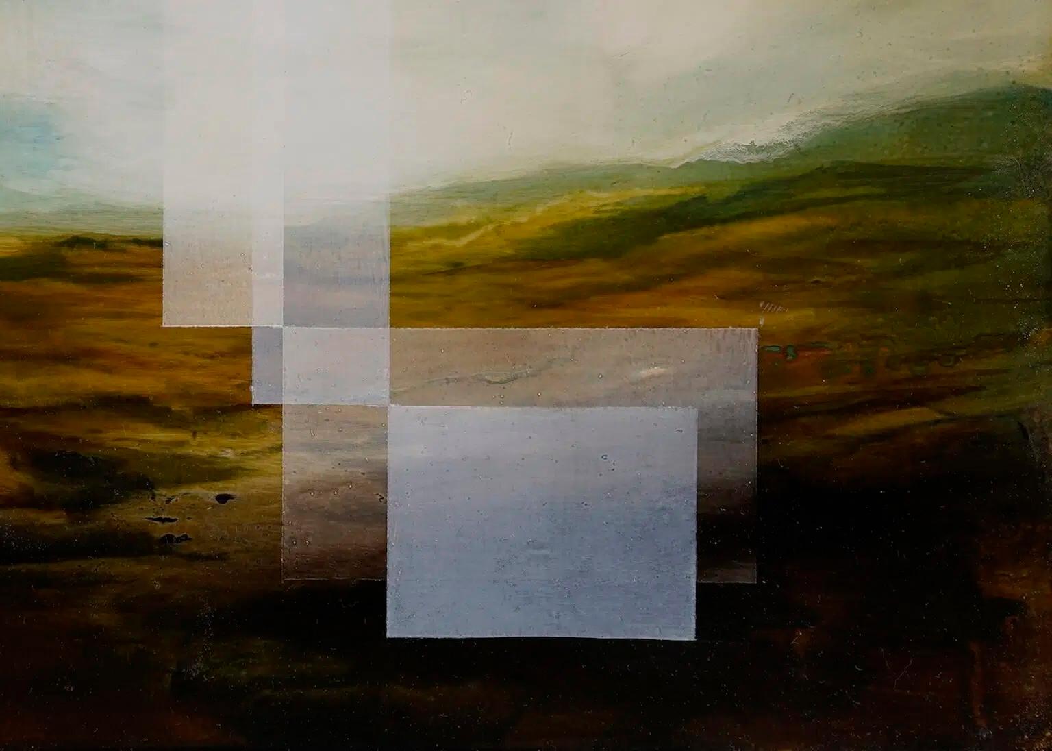 The lush height III by Joachim van der Vlugt - Semi-abstract painting, blue For Sale 3