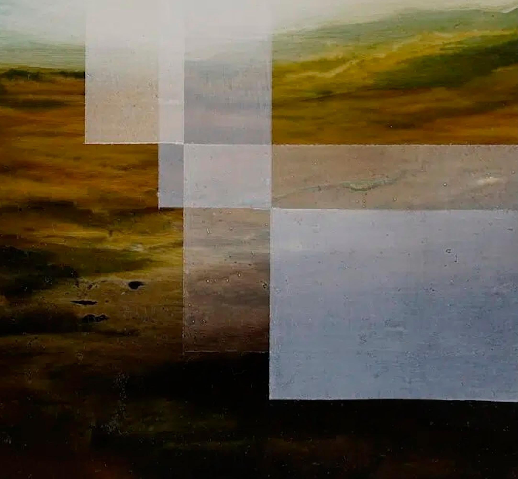 The lush height III by Joachim van der Vlugt - Semi-abstract painting, blue For Sale 7