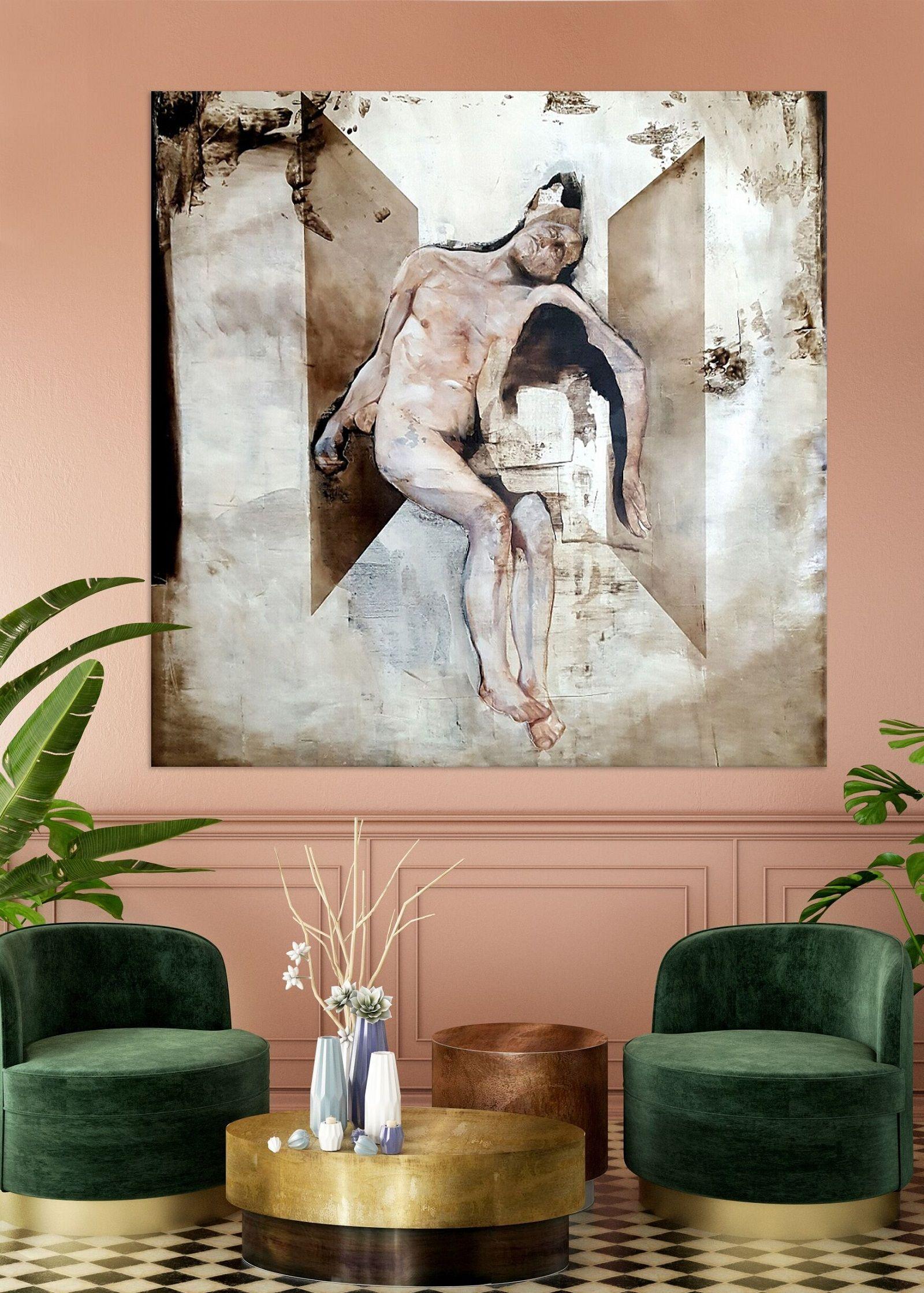 The Samaritan von Joachim van der Vlugt - Zeitgenössisches religiöses Gemälde im Angebot 1