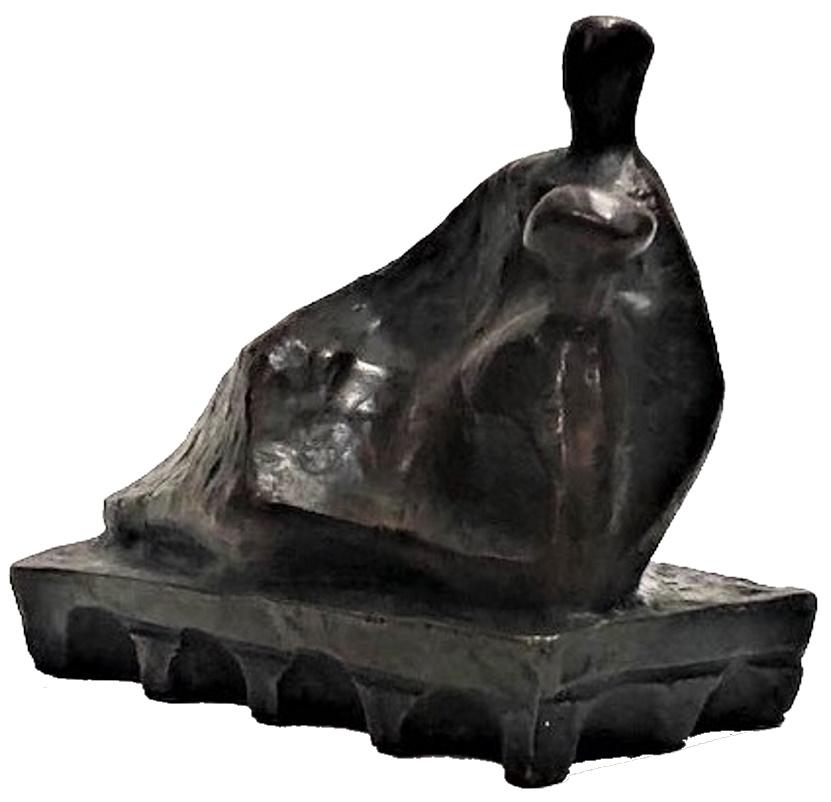 Mid-Century moderno Joahim Berthold, Scultura modernista in bronzo di una coppia sdraiata, 1960 ca. in vendita