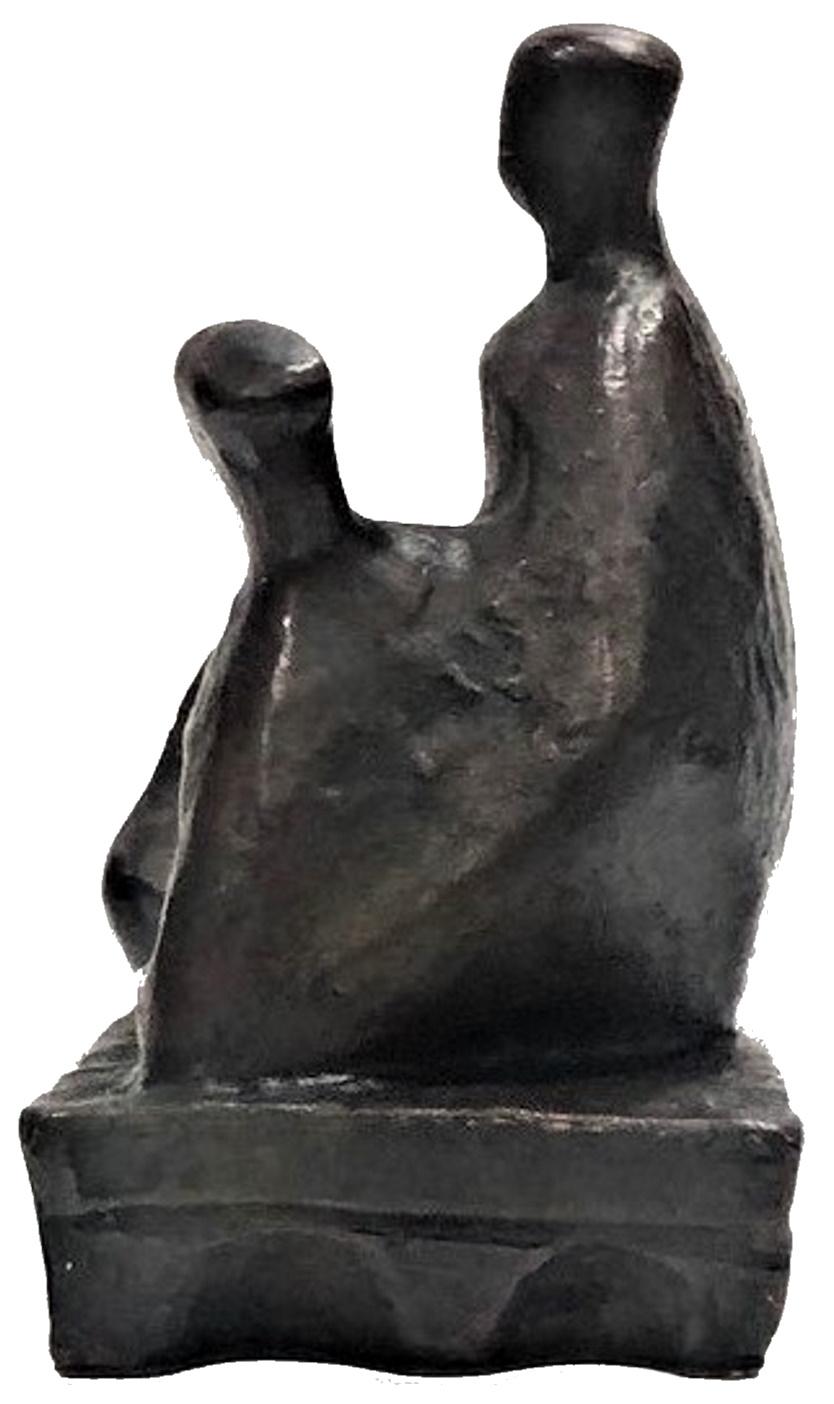 German Joahim Berthold, Modernist Bronze Sculpture of a Lounging Couple, ca. 1960 For Sale